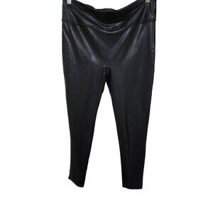 Black Women's Faux Leather Cottage Core Leggings XXL